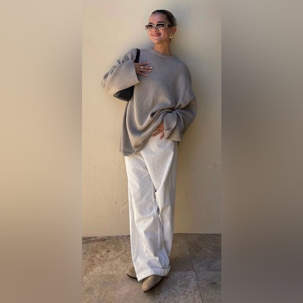 Djerf Avenue Broderie Pants in White - Picture 5 of 16
